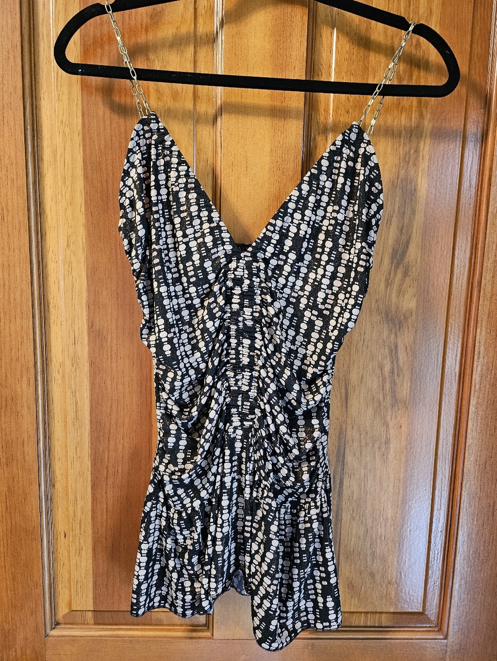Venus Black & Tan Chain Spaghetti Strap Top